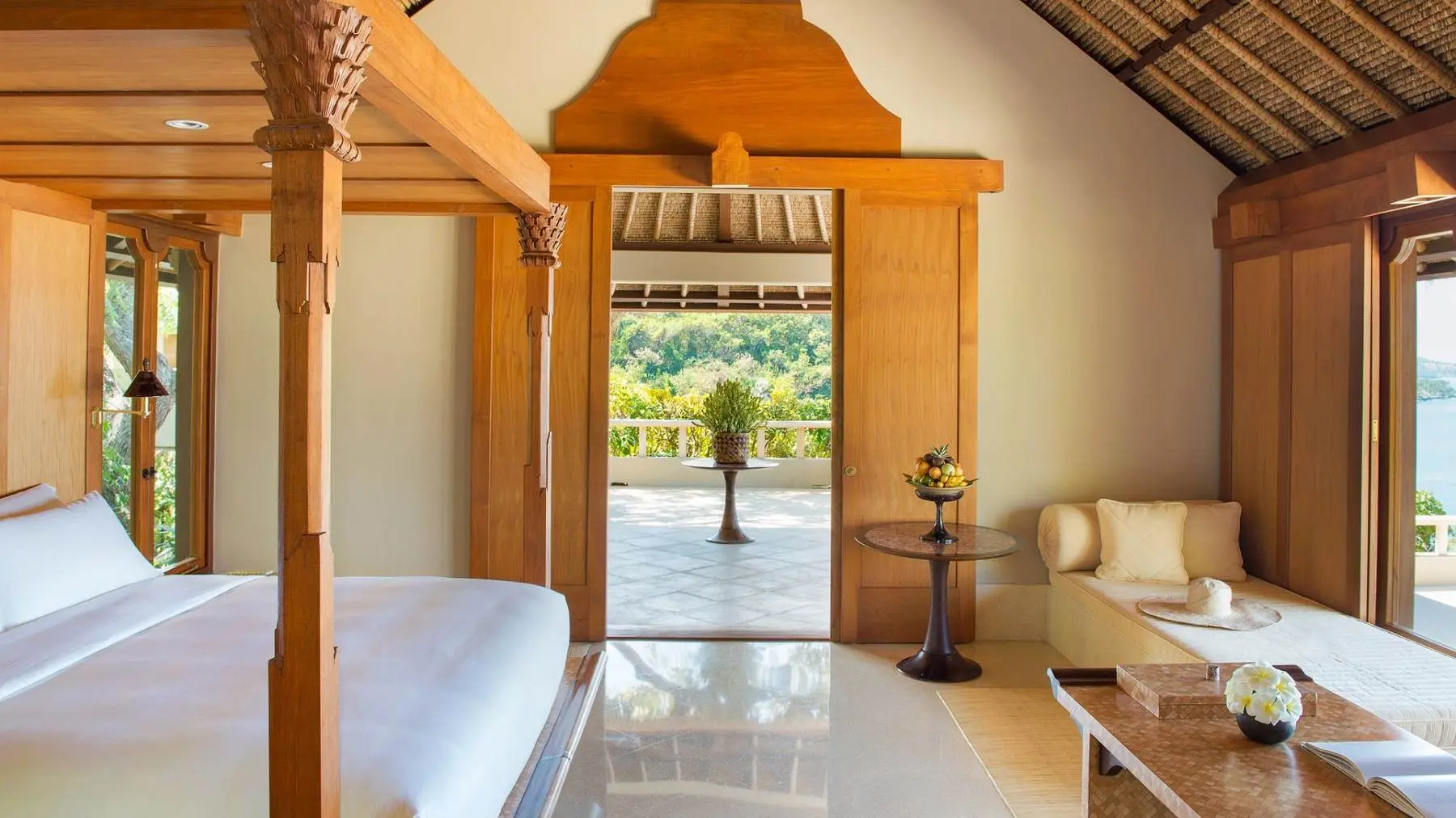 A suite at Amankila, raised on stilts above the Lombok Strait