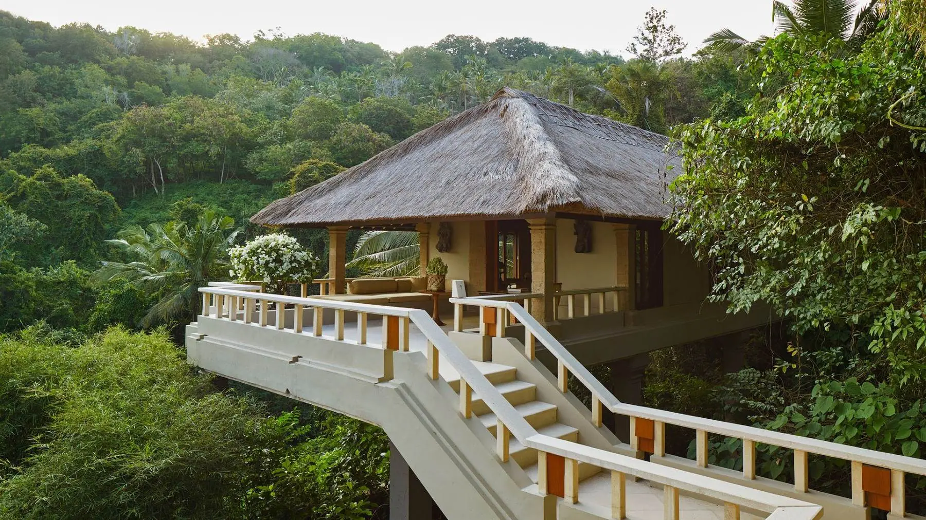 The walkway down to the beach club at Amankila
