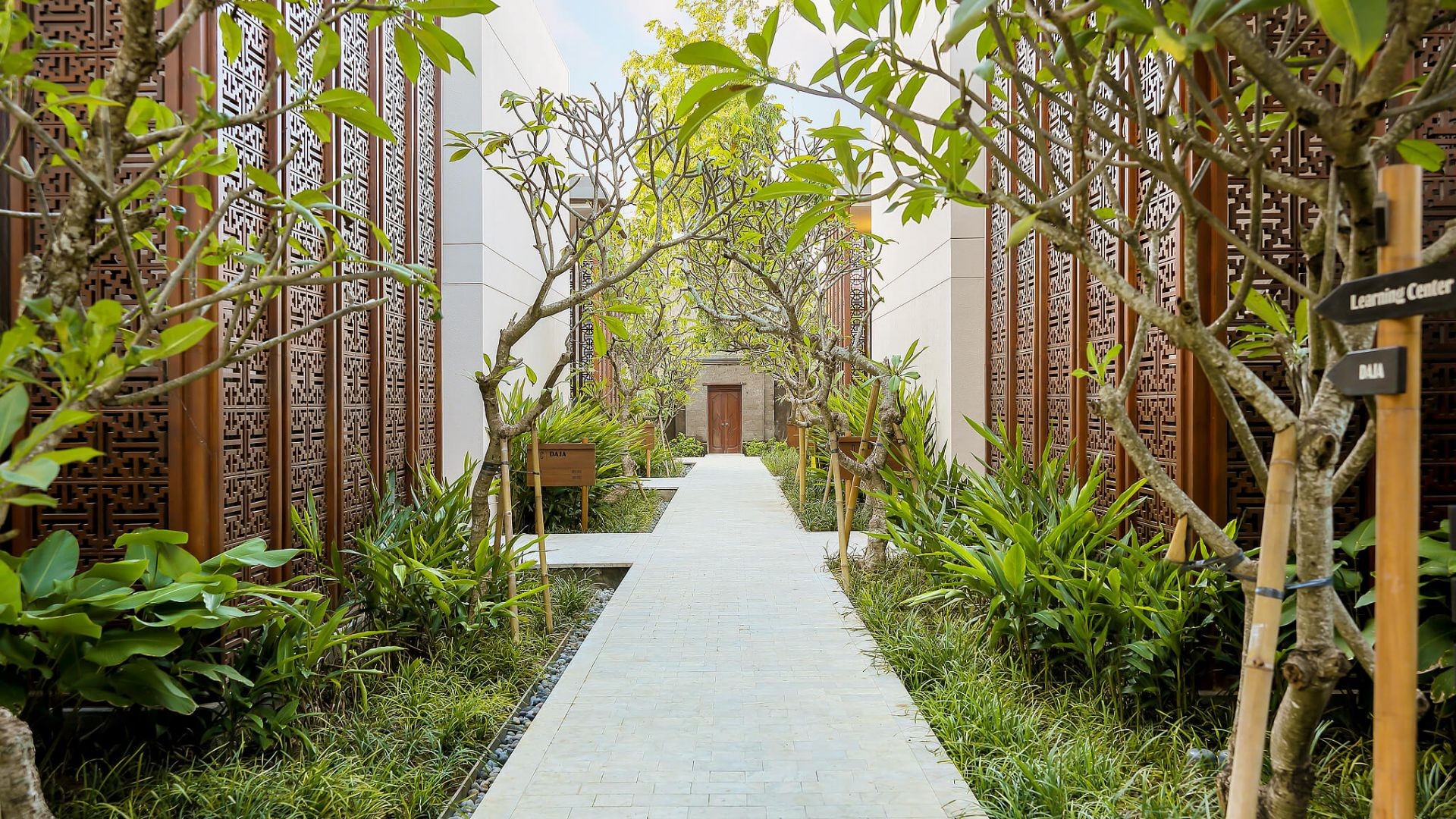 The open-air lobby area at Andaz Bali, part of the resort's village-like layout