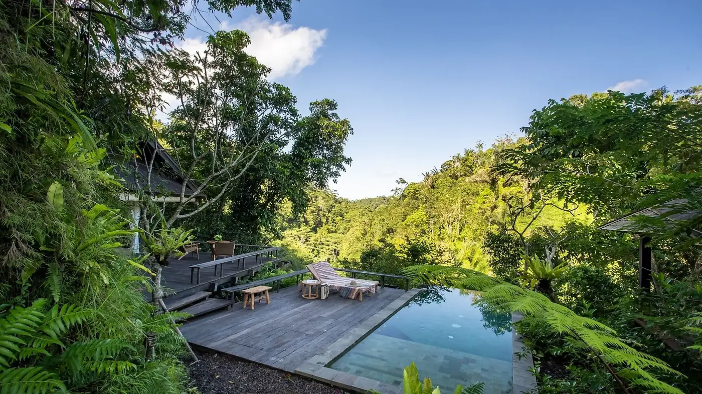 A plunge pool at Buahan above the jungle