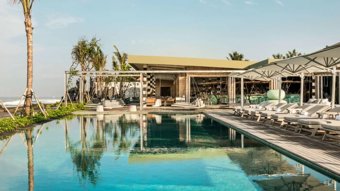 The beach club pool at COMO Uma Canggu