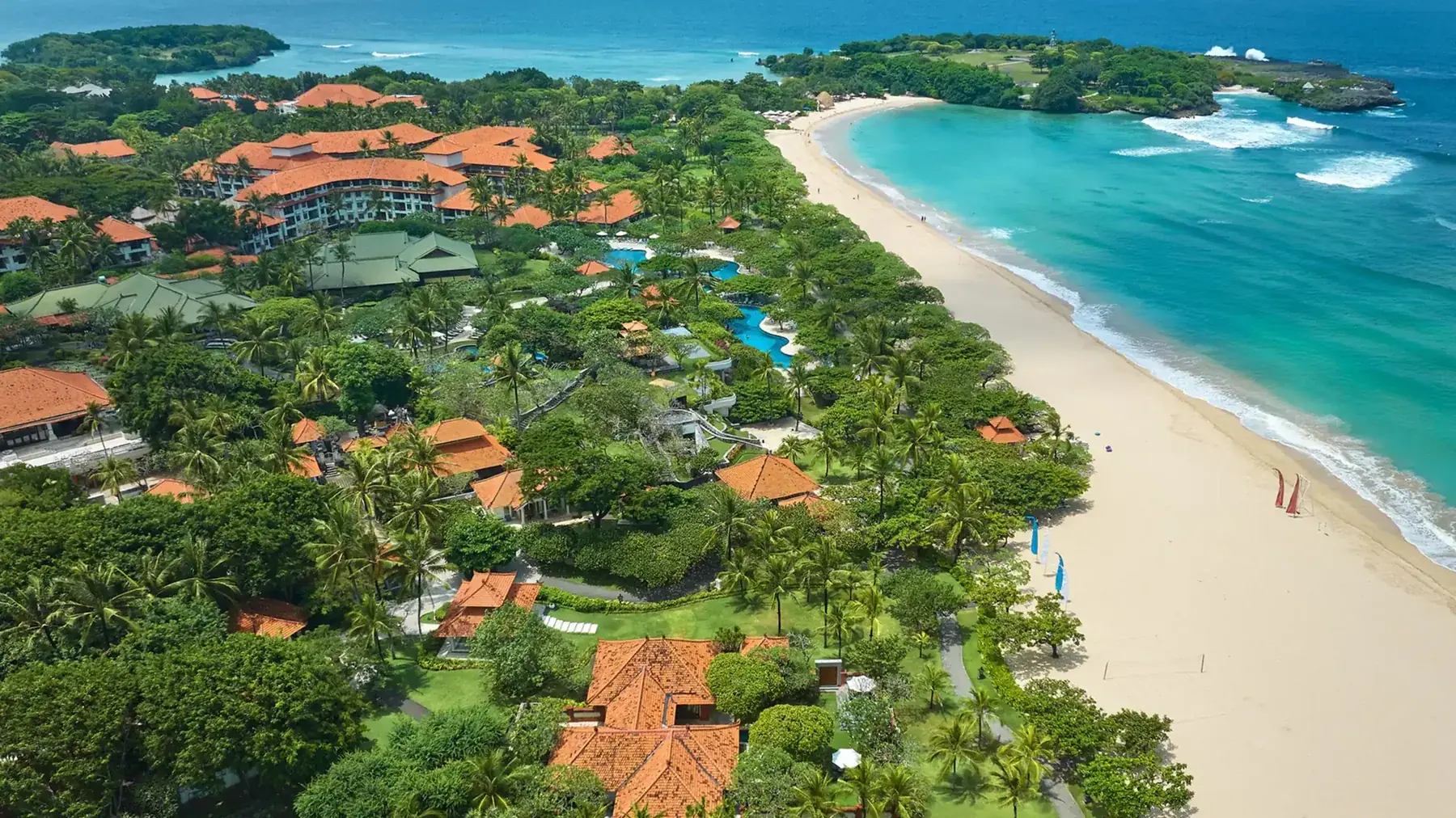 Grand Hyatt Bali from above, four villages set in seventeen hectares of garden along the Nusa Dua beach