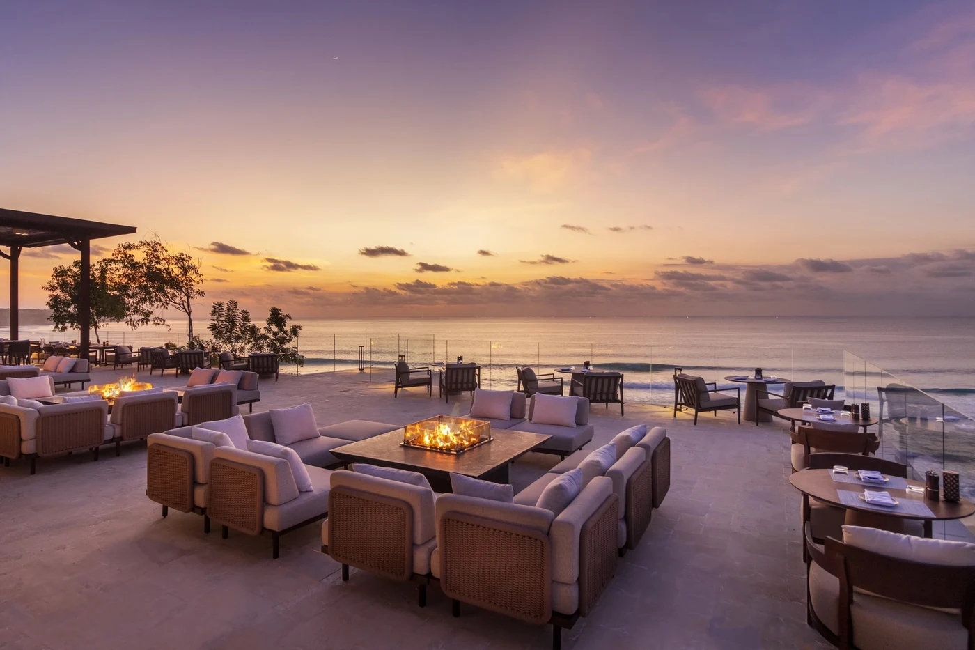Sunset terrace at Jumeirah Bali, above Dreamland