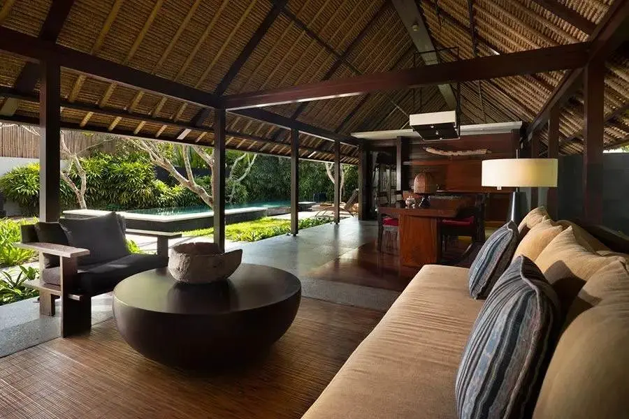 A semi-open living pavilion in a private villa at Kayumanis Jimbaran