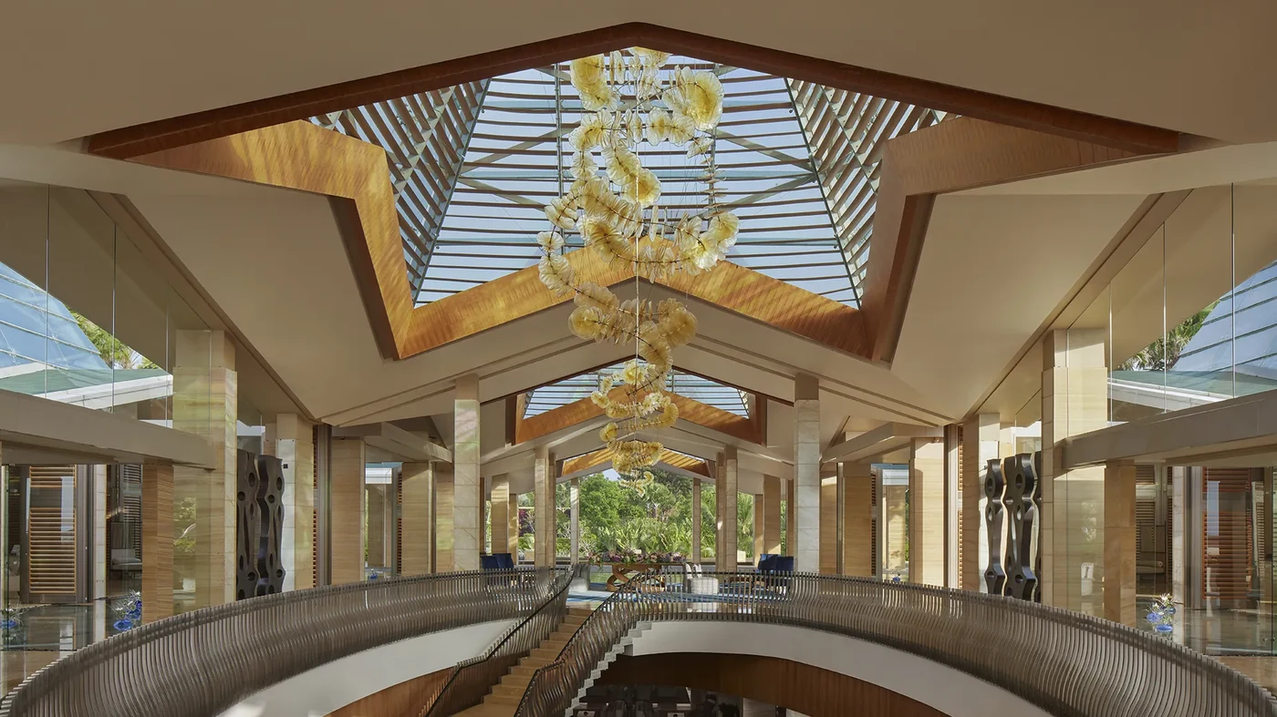 The soaring lobby atrium at The Mulia, Nusa Dua