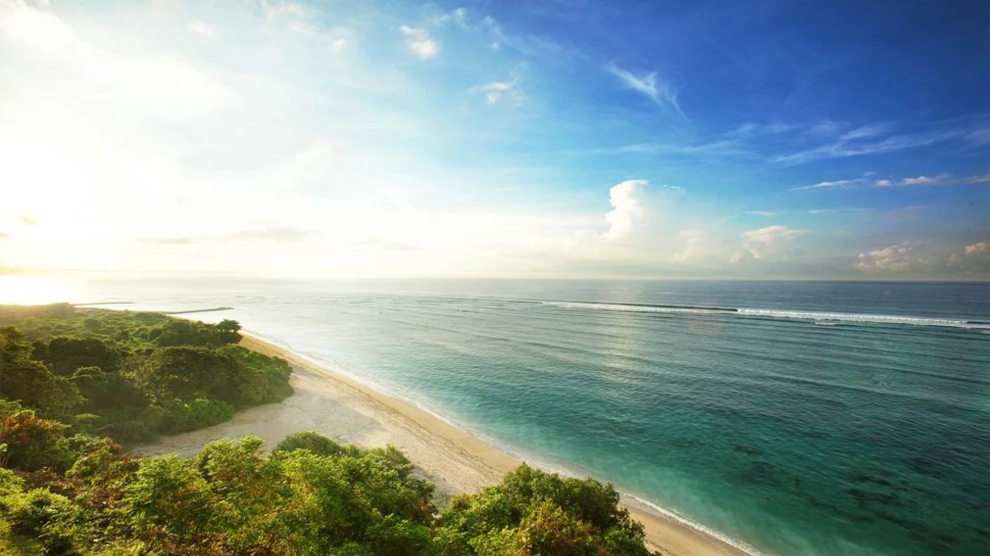 Samabe's reef-protected white sand beach at the southern tip of Nusa Dua