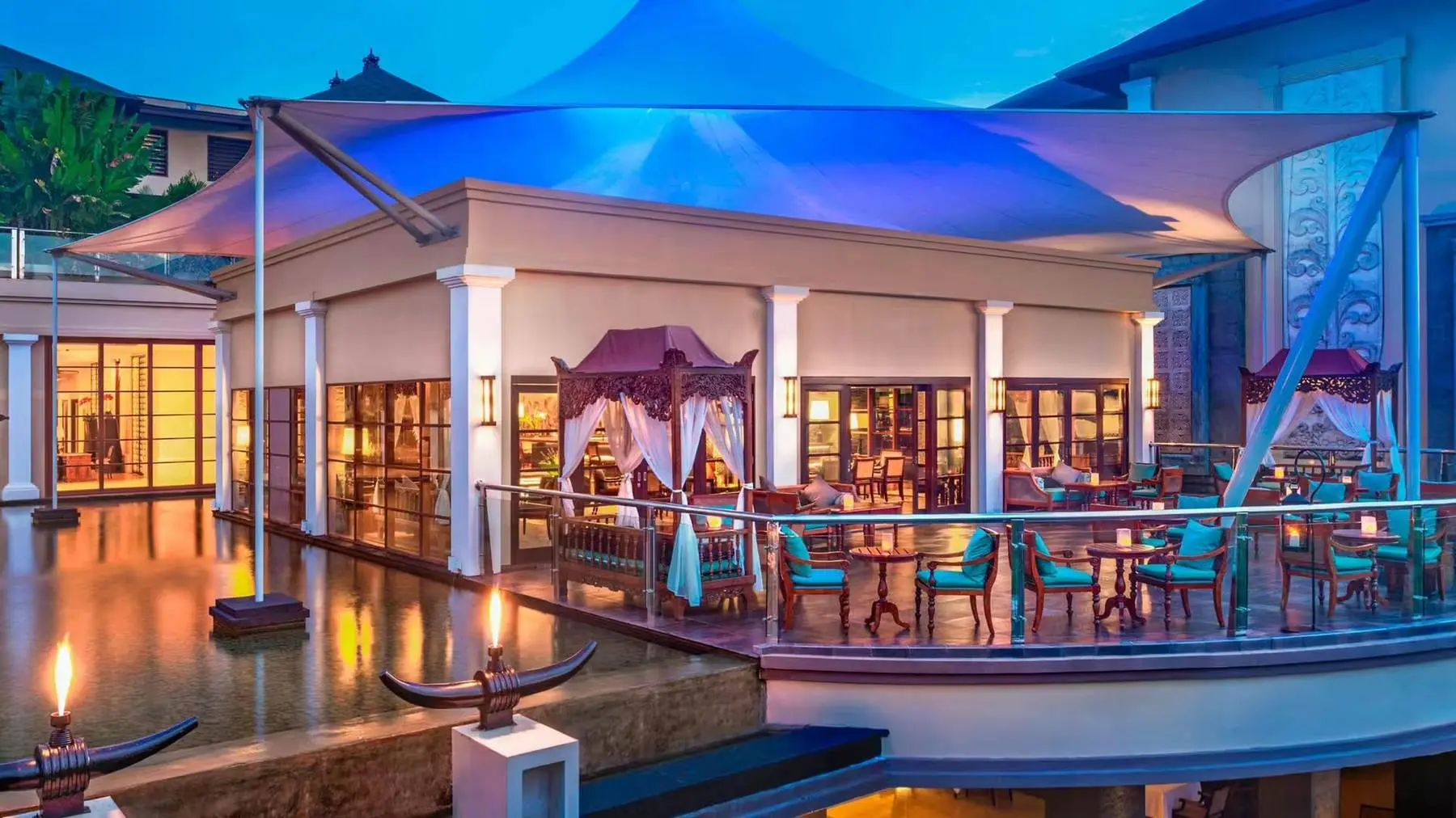 The King Cole Bar terrace at dusk, The St. Regis Bali Resort