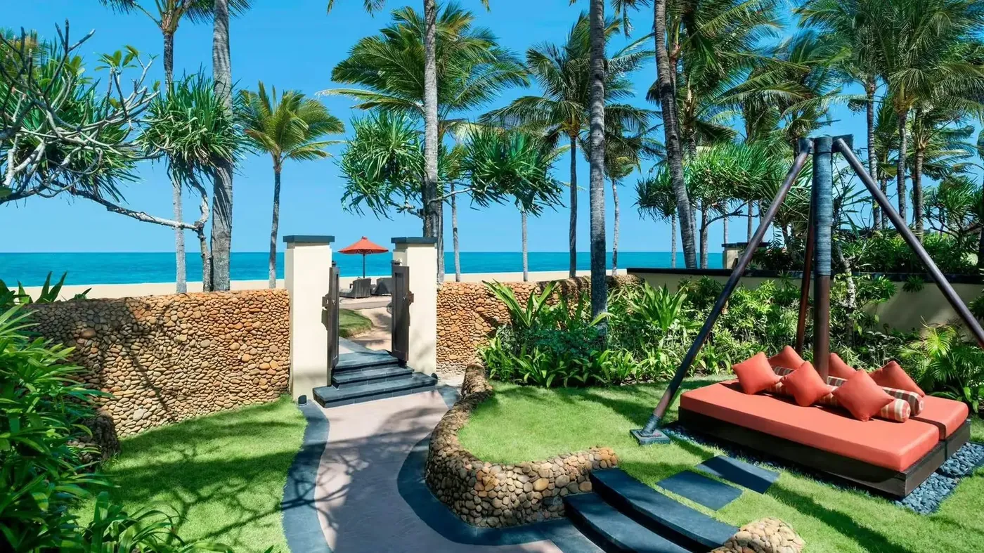 Lagoon pool with floating pavilion at The St. Regis Bali Resort