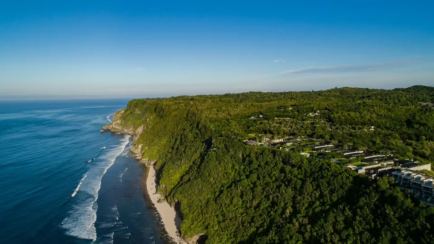 Alila Villas Uluwatu on the limestone cliffs of the Bukit peninsula