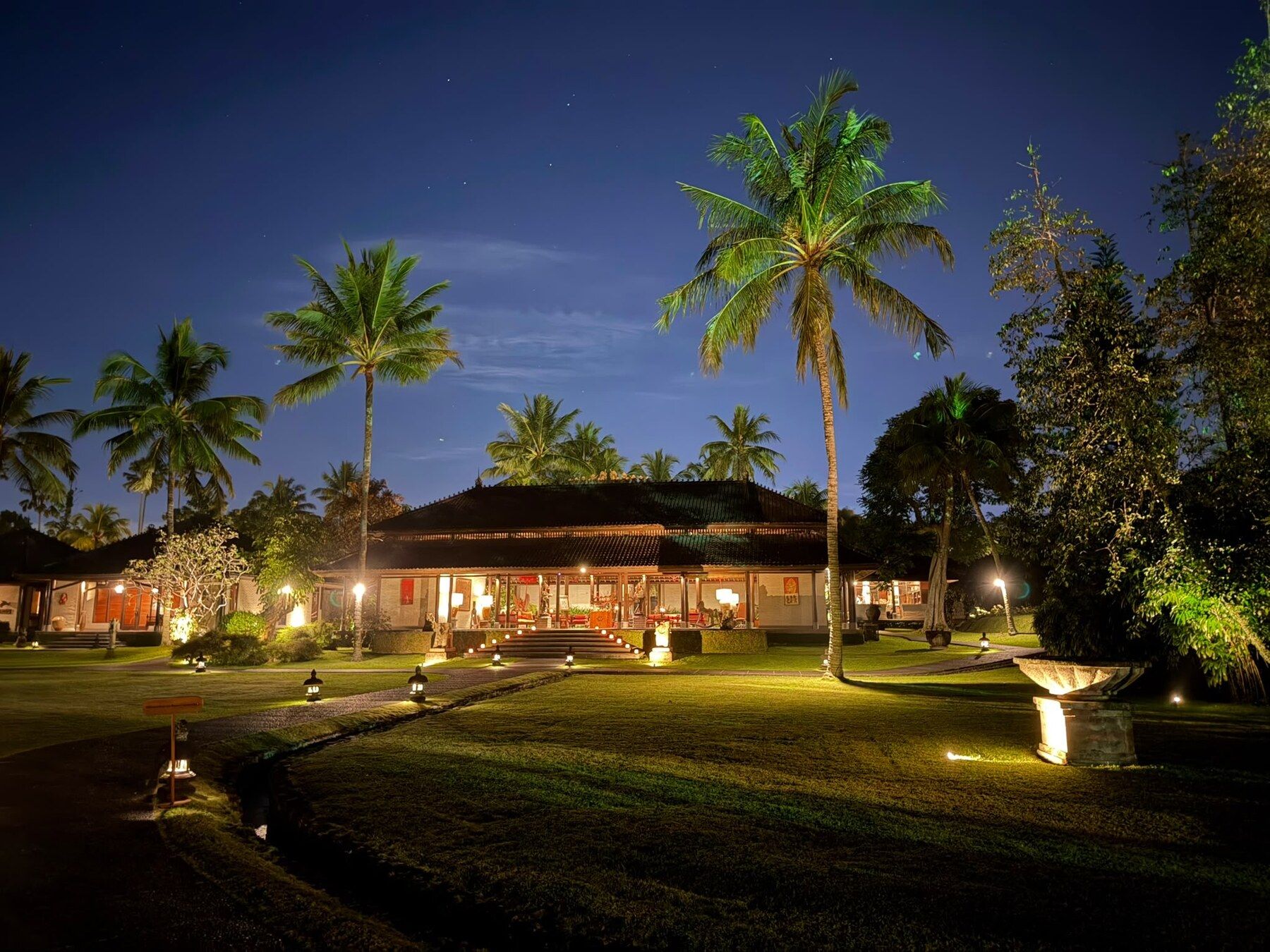 Private estate at night